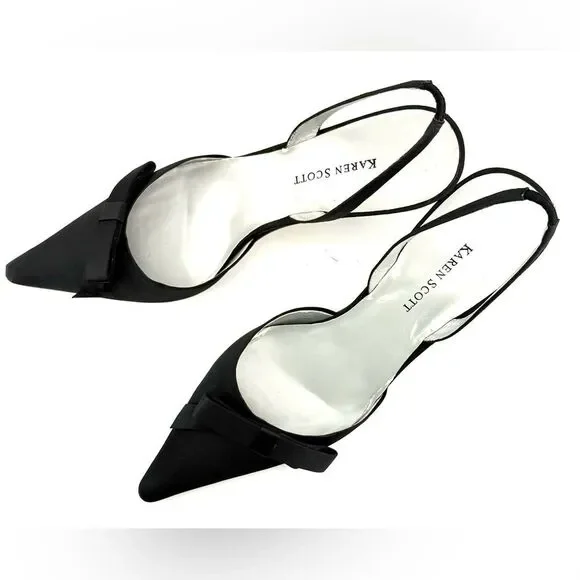 Women shoe's: Karen Scott Black Slingback Heels - Picture 13 of 15